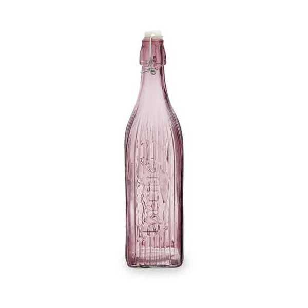 Botella Vidrio Gaseosa 1L Cuadrada Rosa Viba [LOTE DE 10 Unidades] ENERIZ