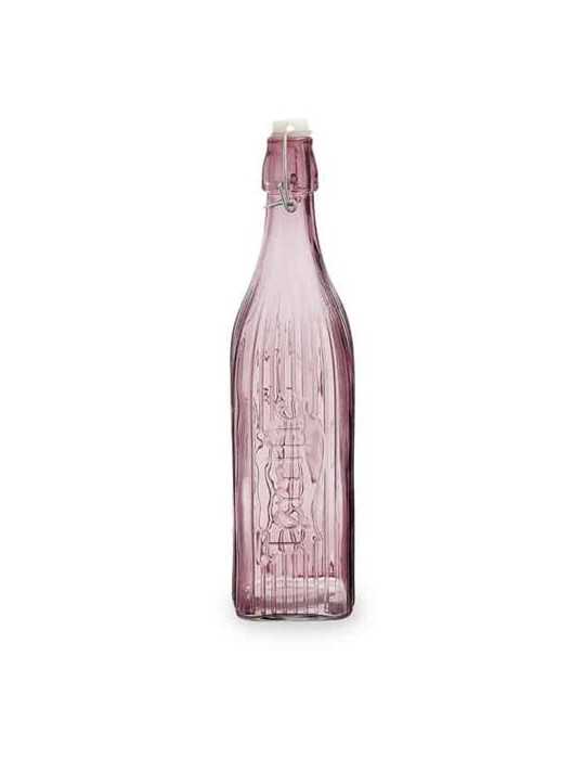 Botella Vidrio Gaseosa 1L Cuadrada Rosa Viba [LOTE DE 10 Unidades] ENERIZ