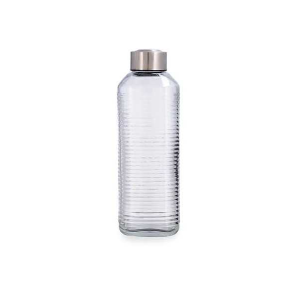 Botella Vidrio Transparente Acero Inoxidable 1,3L Velvet Quid [LOTE DE 12 Unidades] ENERIZ