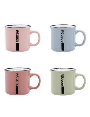 Taza Cerámica Color Surtid 8CL Energy Quid 5428051 [LOTE DE 14 Unidades] ENERIZ