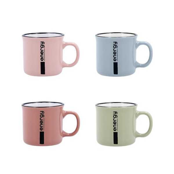 Taza Cerámica Color Surtid 8CL Energy Quid 5428051 [LOTE DE 14 Unidades] ENERIZ