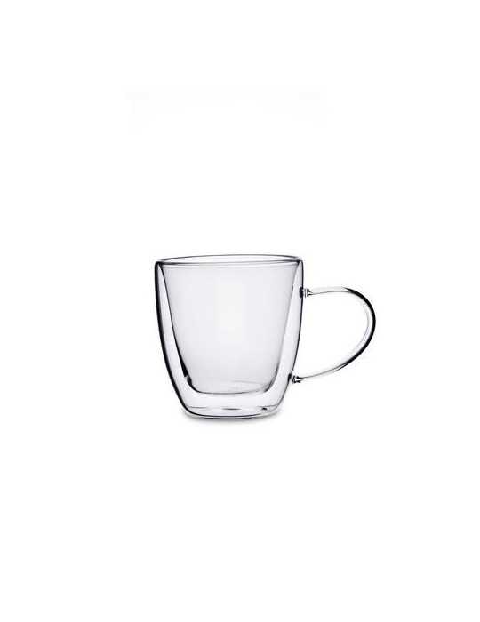 Taza Doble Pared Vidrio Transparente 15CL Serenia Quid [LOTE DE 8 Unidades] ENERIZ