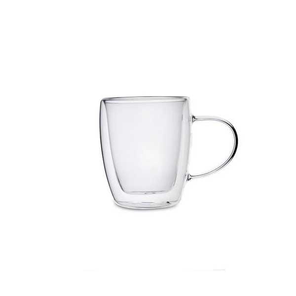 Taza Doble Pared Vidrio Transparente 30CL Serenia Quid [LOTE DE 6 Unidades] ENERIZ