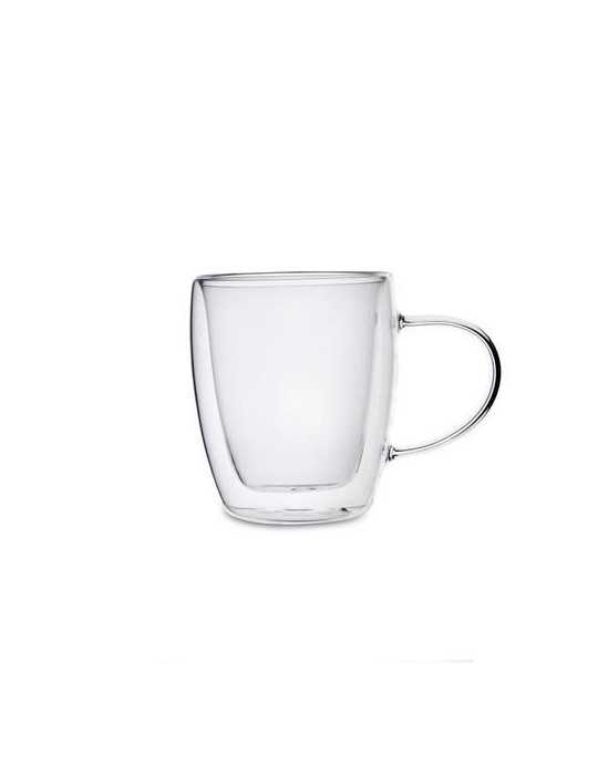 Taza Doble Pared Vidrio Transparente 30CL Serenia Quid [LOTE DE 6 Unidades] ENERIZ