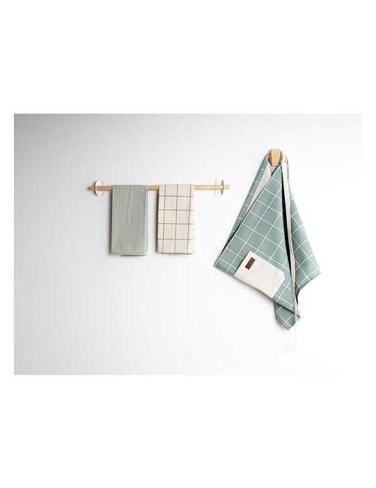 SET3 PCS Delantal Corto y 2 Paños Okapi [LOTE DE 4 Unidades] ENERIZ