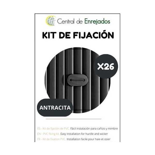 Kit Fijación Antracita 26UNI [LOTE DE 12 Unidades] ENREJADOS