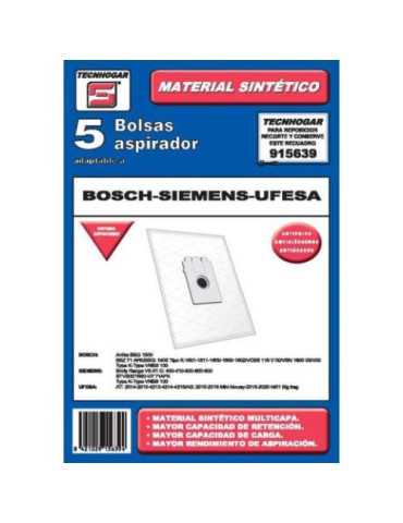 Caja 5 Bolsas Aspirador Bosch-Siemens-Ufesa [LOTE DE 4 Unidades] ERSA