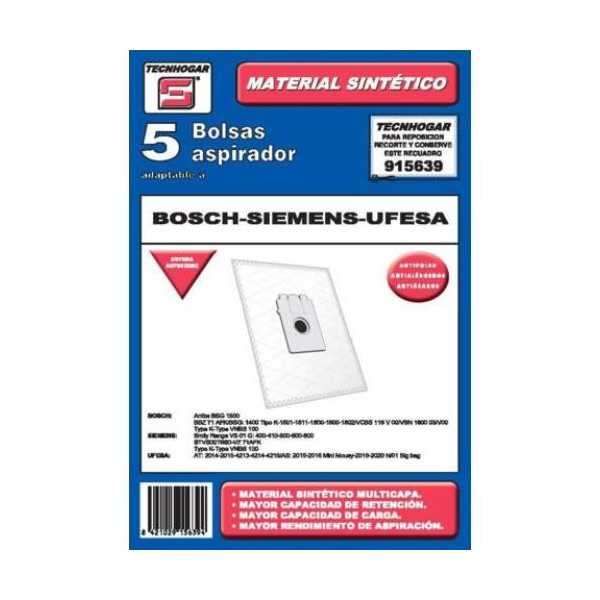 Caja 5 Bolsas Aspirador Bosch-Siemens-Ufesa [LOTE DE 4 Unidades] ERSA