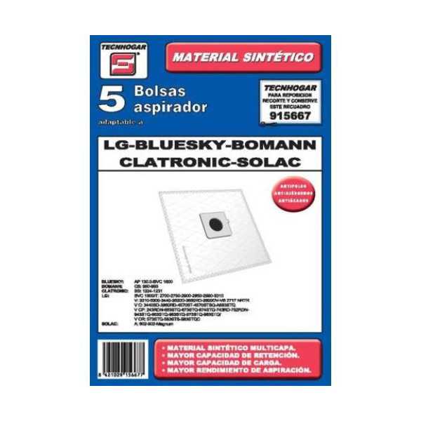 Caja 5 Bolsas Aspirador LG-Solac 915667 [LOTE DE 4 Unidades] ERSA