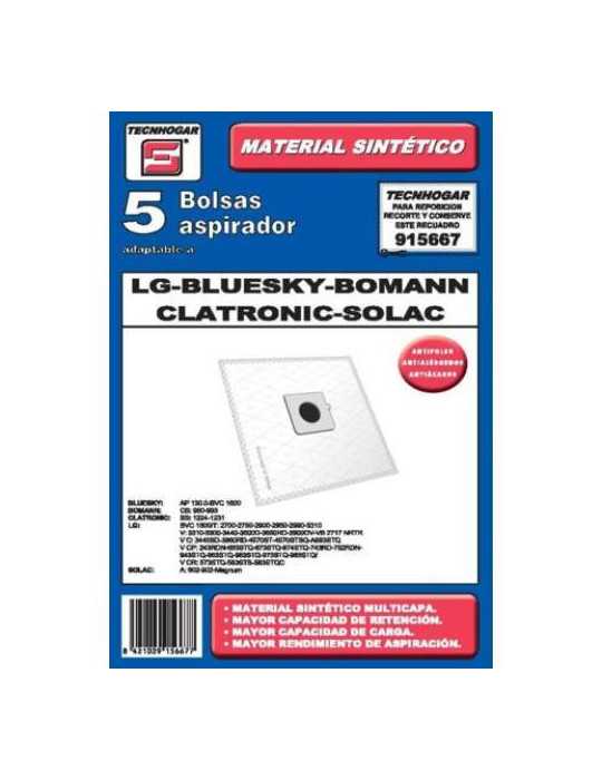 Caja 5 Bolsas Aspirador LG-Solac 915667 [LOTE DE 4 Unidades] ERSA