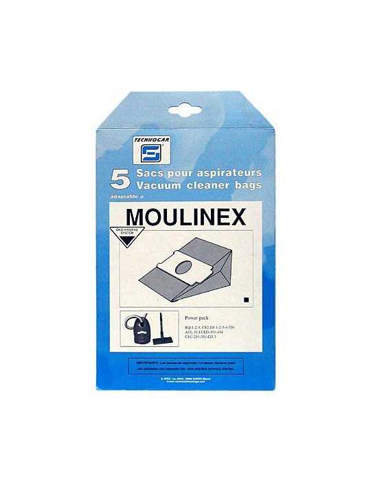 Caja 5 Bolsas Aspirador Moulinex Power-Pack [LOTE DE 4 Unidades] ERSA