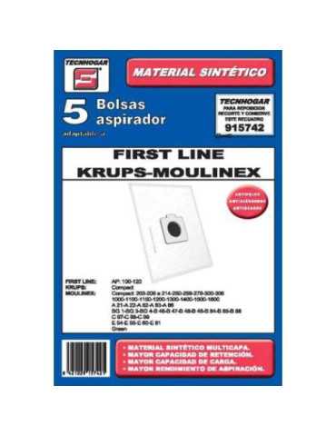 Caja 5 Bolsas Aspirador Moulinex Compact [LOTE DE 4 Unidades] ERSA