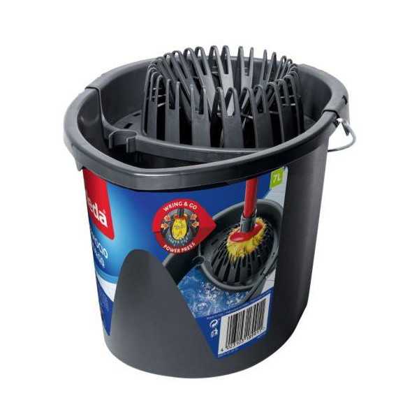 Cubo de Fregar Gris Wring & Go 7L 161030 [LOTE DE 4 Unidades] DARNAU