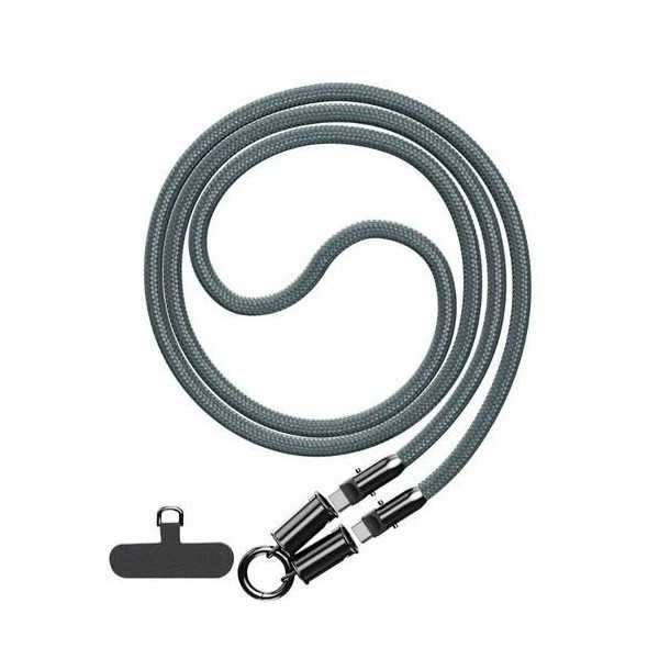 Cordón Cable Tipo C. AC 60W 1.2M Gris Trenzado [LOTE DE 2 Unidades] DCU