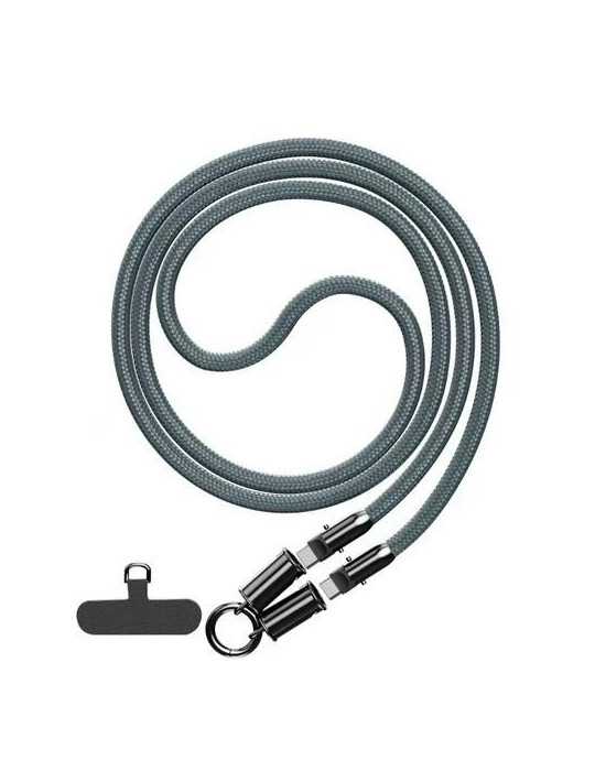 Cordón Cable Tipo C. AC 60W 1.2M Gris Trenzado [LOTE DE 2 Unidades] DCU