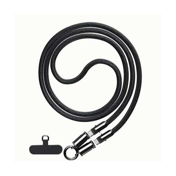 Cordón Cable Tipo C. AC 60W 1.2M Negro Trenzado [LOTE DE 2 Unidades] DCU