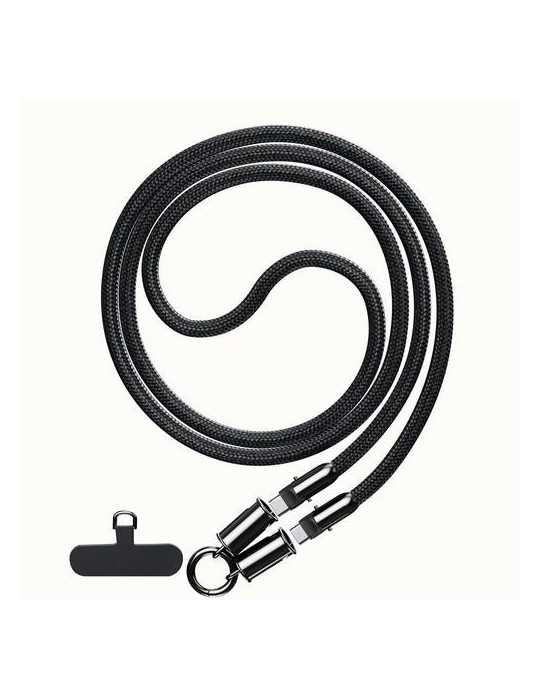 Cordón Cable Tipo C. AC 60W 1.2M Negro Trenzado [LOTE DE 2 Unidades] DCU