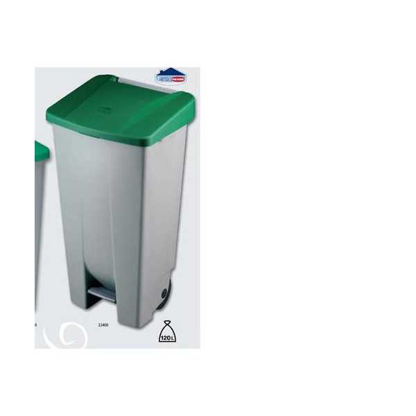Contenedor con Ruedas y Pedal 120 L Verde DENOX