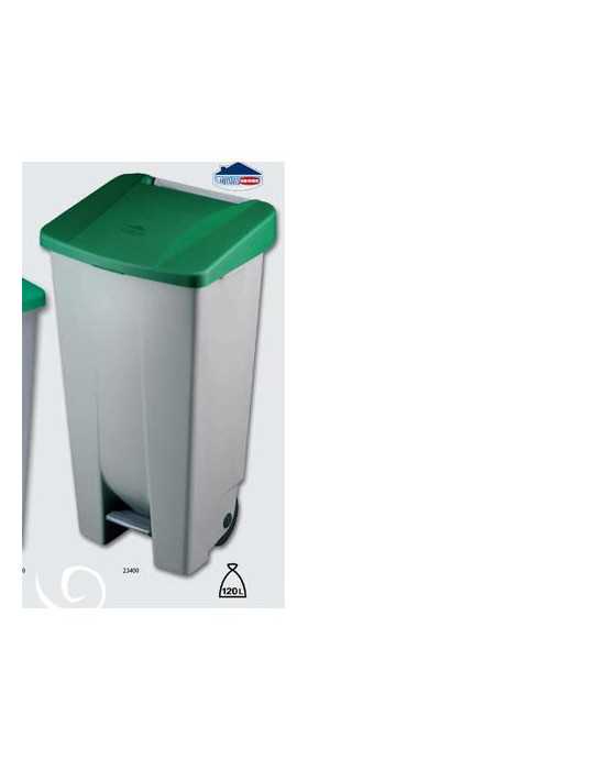 Contenedor con Ruedas y Pedal 120 L Verde DENOX
