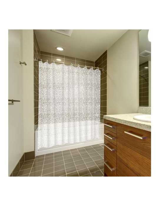 Cortina Baño Caldea PVC 180X200 Trans. con Anillas [LOTE DE 4 Unidades] DINTEX