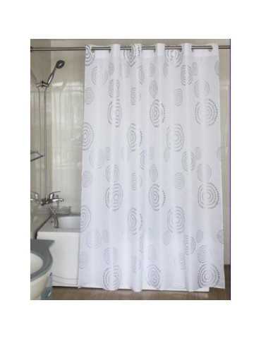Cortina Baño Espiral POLIES. 180X200 Plata Anilla [LOTE DE 2 Unidades] DINTEX