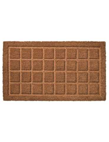 Felpudo Coco Prensado Cuadros Natural 40X70 [LOTE DE 4 Unidades] DINTEX