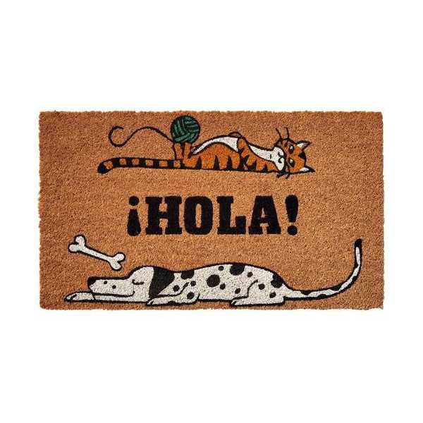 Felpudo Coco Natural Animales Hola 40X70 50063 [LOTE DE 4 Unidades] DINTEX