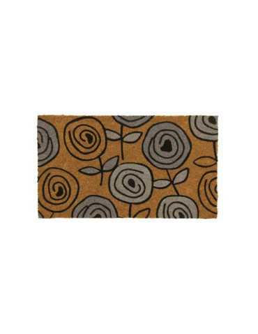 Felpudo Coco Natural Floral 40X70 50223 [LOTE DE 4 Unidades] DINTEX