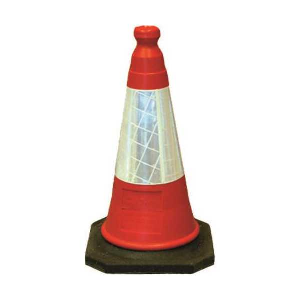 Cono Señalizacion Fluorescente 50CM 1638 [LOTE DE 4 Unidades] CV TOOLS