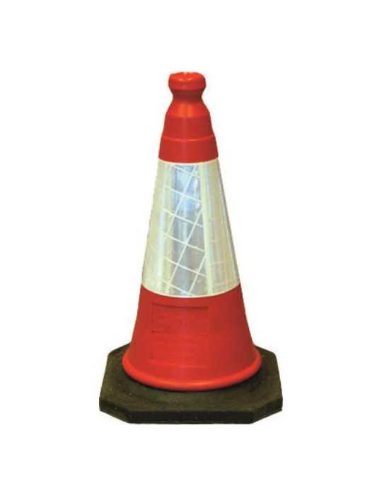Cono Señalizacion Fluorescente 50CM 1638 [LOTE DE 4 Unidades] CV TOOLS