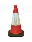 Cono Señalizacion Fluorescente 50CM 1638 [LOTE DE 4 Unidades] CV TOOLS