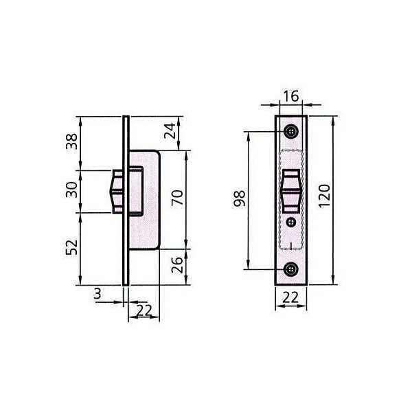 Cerradura Puerta Metálica 1963RV/0 [LOTE DE 2 Unidades] CVL