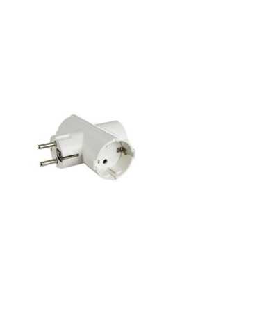 Clavija Adaptador Triple 2P+T 16A 250V Blanca [LOTE DE 6 Unidades] SOLERA