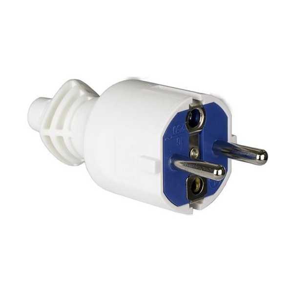 Clavija Toma Tierra 2P+T 16A 250V Blanca 706CB [LOTE DE 6 Unidades] SOLERA