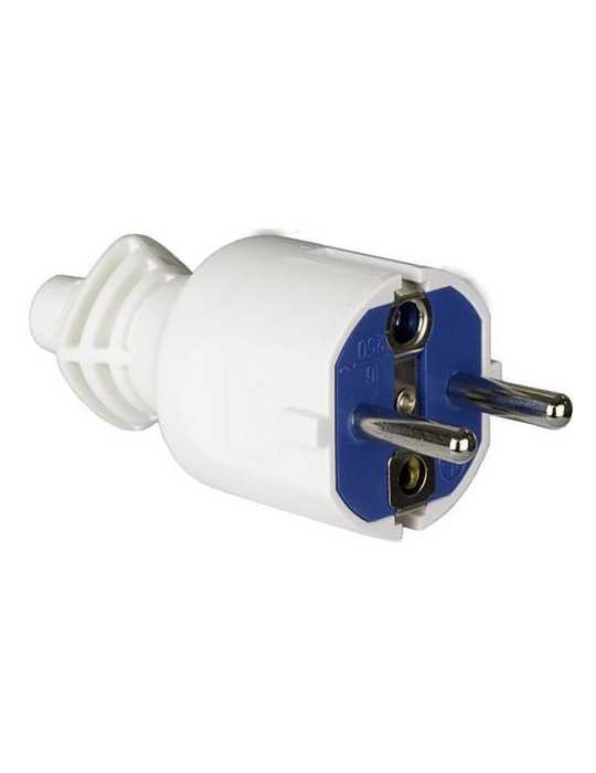 Clavija Toma Tierra 2P+T 16A 250V Blanca 706CB [LOTE DE 6 Unidades] SOLERA