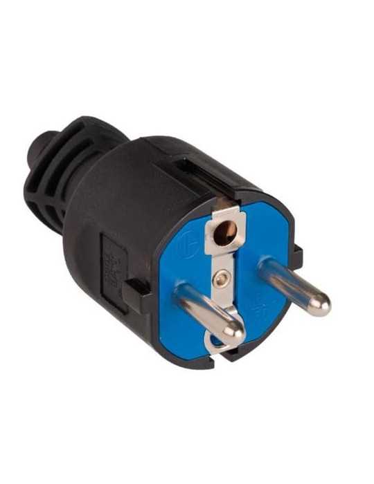 Clavija 2P+T 16A 250V Caucho Negro 706C [LOTE DE 6 Unidades] SOLERA