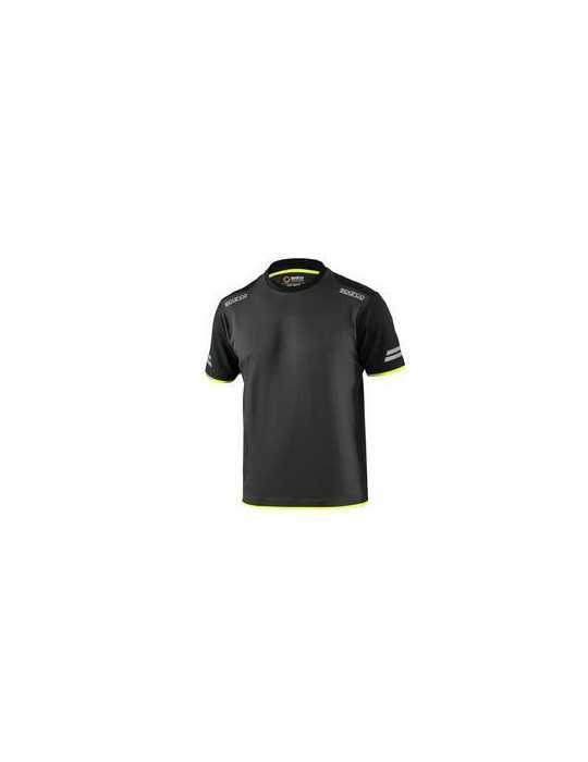 Camiseta Tucson Manga Corta Gris Amarillo Talla M [LOTE DE 2 Unidades] SPARCO