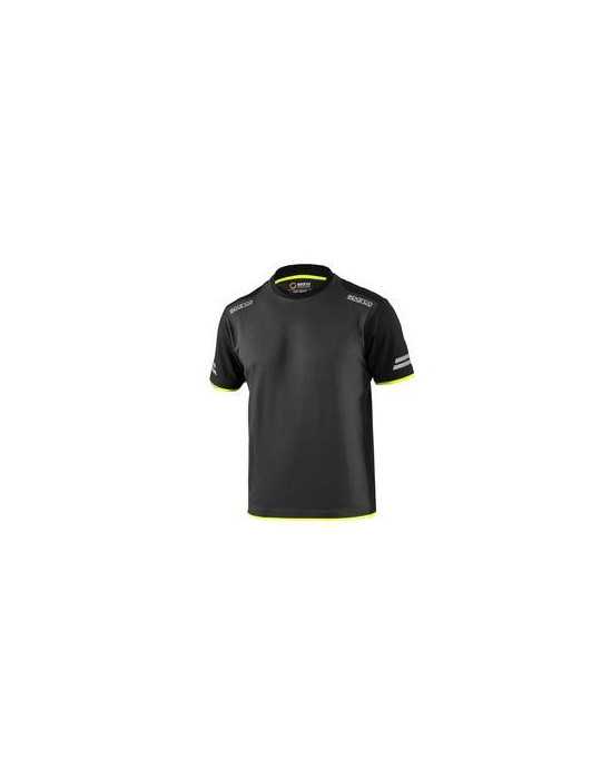 Camiseta Tucson Manga Corta Gris Amarillo Talla 3XL [LOTE DE 2 Unidades] SPARCO