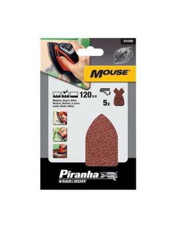Hojas Lija Grano 120 Mouse (BL.-5) [LOTE DE 8 Unidades] STANLEY