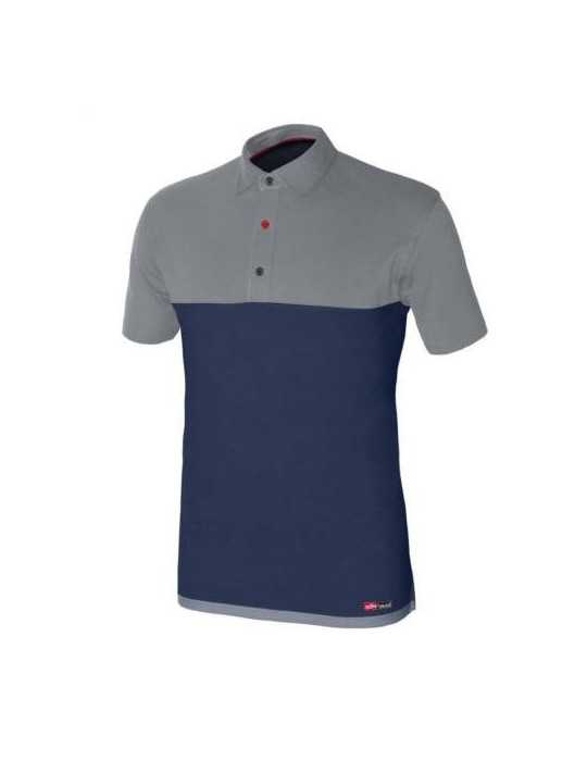 Polo Stretch Azul/Gris Manga Corta 8774 Talla XL [LOTE DE 2 Unidades] STARTER