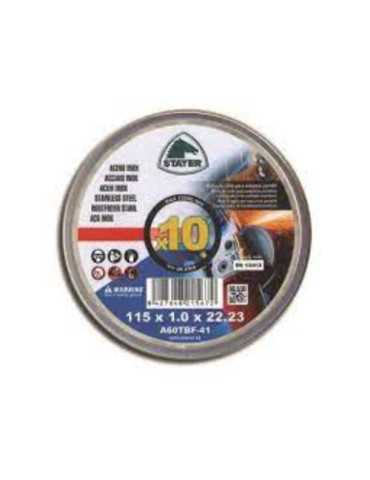 Lata Discos Abrasivos T41 115X1 10 Discos [LOTE DE 4 Unidades] STAYER