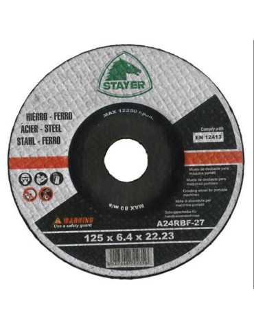Disco Desbaste Hierro 125X6.4X22 50.342 [LOTE DE 20 Unidades] STAYER