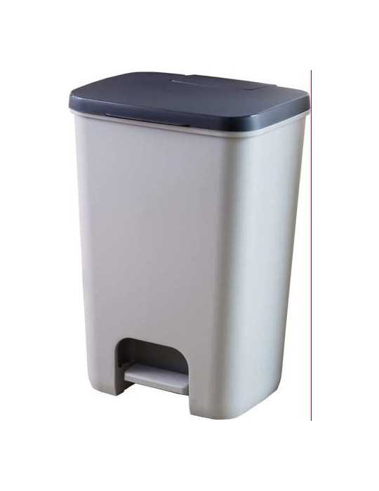 Cubo Pedal Bin Cierre Pedal 40L Gris 248975 [LOTE DE 2 Unidades] CURVER
