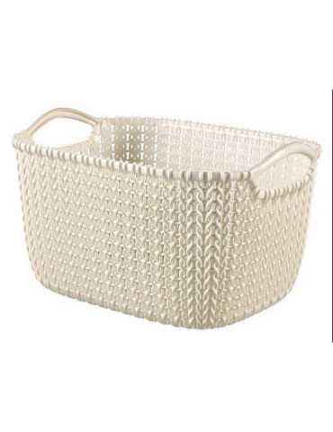 Cesto Rectangular 8 L Blanco Oasis 230012 [LOTE DE 6 Unidades] CURVER