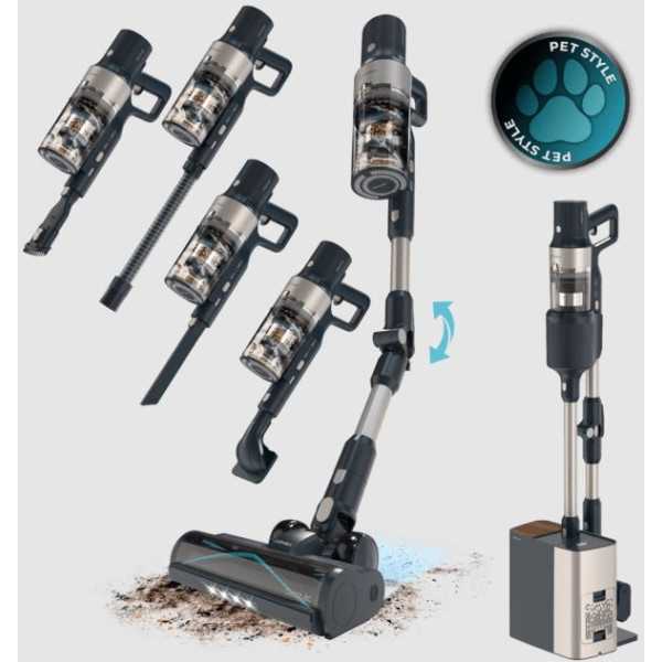 Aspirador Escoba 102268 + Base Autovaciado Hurricane Station PET Flex CECOTEC