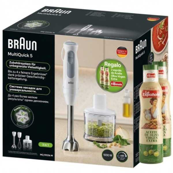 Batidora MQ50236MWH 1000W + Aceite BRAUN