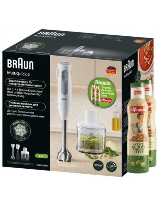 Batidora MQ50236MWH 1000W + Aceite BRAUN