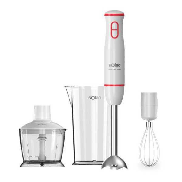 Batidora BA5614 1000W + Accesorios Mixo 1000 Chef Blanco SOLAC