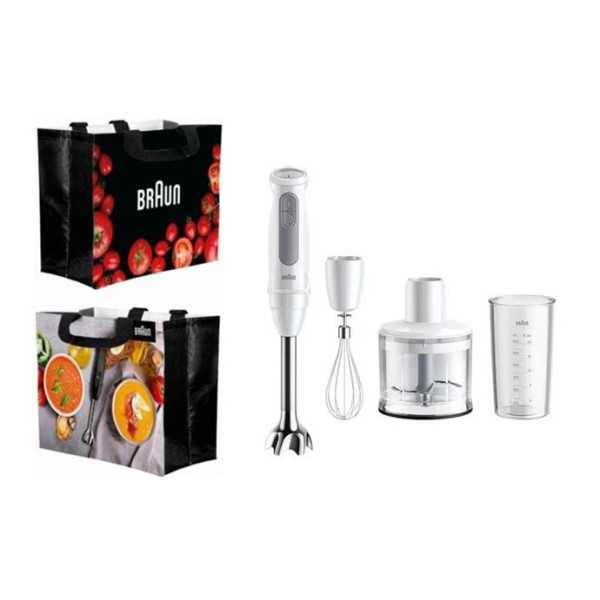 Batidora MQ50236MWH 1000W + Accesorios + Bolsa Blanco BRAUN