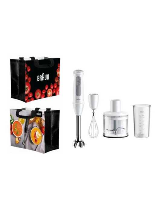 Batidora MQ50236MWH 1000W + Accesorios + Bolsa Blanco BRAUN